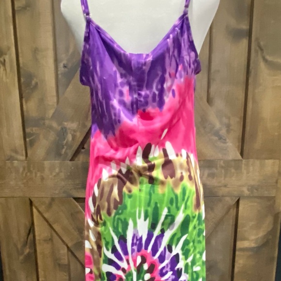 Purple and Green Tie Dye Maxi Dress NWT - Picture 14 of 15